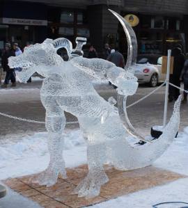 Ice Sculpture Lizard Man