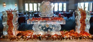 Seafood Ice Sculpture Display with Corporate Logo