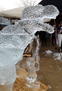 Everybody-Walk-Your-Dinosaur-Ice-Sculpture-Girl-and-Leash